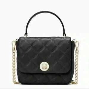 Kate Spade Natalia Quilted Leather Square Crossbody in Black NWT